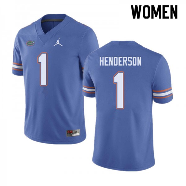 Jordan Brand Women #1 CJ Henderson Florida Gators College Football Jerseys Blue